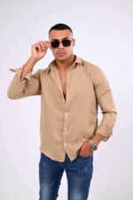 ⁦قميص كتان linen shirt⁩ - الصورة ⁦3⁩