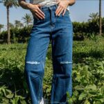 جينز وايد ليج ازرق - جملة اكسبريس