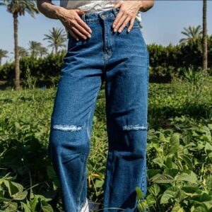 جينز وايد ليج ازرق - جملة اكسبريس