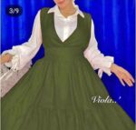 دريس أضواء زيتي غامق – أناقة بتفاصيل هادئة ولمسة أوروبية