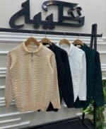 تريكو راوند مقلم – 3 ألوان عملية بجودة عجينة وعصب ناعمة