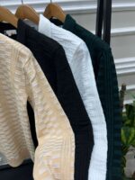 ⁦تريكو راوند مقلم – 3 ألوان عملية بجودة عجينة وعصب ناعمة⁩ - الصورة ⁦4⁩