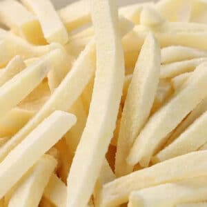 Half fried potatoes