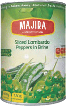 sliced Lombardo peppers in brine