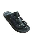 ⁦شبشب جلد رجالي اسود فاخر خامة تركي جلد طبيعي⁩ - الصورة ⁦3⁩