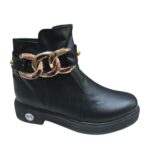 هاف بوت حريمي اسود بسلسلة خامة مستوردة