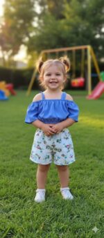 ⁦1 × دستة طقم بيبي بلو التريند مزيج الحرير والفسكوز الفاخر⁩ - الصورة ⁦2⁩