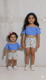 ⁦1 × دستة طقم بيبي بلو التريند مزيج الحرير والفسكوز الفاخر⁩ - الصورة ⁦3⁩