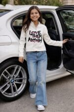 ⁦1 دستة × طقم بناتي محير 3 قطع ميكس الجينز والجبردين الفاخر⁩ - الصورة ⁦3⁩