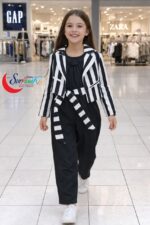 1 دستة × طقم سلوبت بناتي 3 قطع اسود