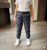 3 دسته × بنطلون جبردين ليكرا أطفال مستورد رصاصي