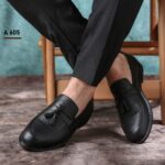 1 كرتونه×حذاء جلد سمارت اسود كود A-605