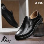 1 كرتونه×حذاء رجالي كاجوال جلد طبيعي اسود كود A-505