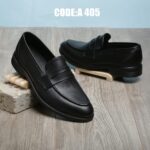 1 كرتونه×حذاء رجالي كلاسيك جلد طبيعي اسود كود A-405