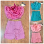 طقم بناتي كتان جيب شورت تصدير - 54 قطعة