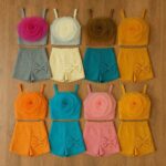 طقم بناتي كتان جيب شورت تصدير - 54 قطعة