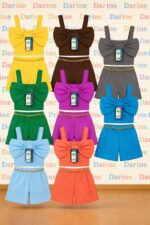 طقم بناتي كتان جيب شورت تصدير - 54 قطعة