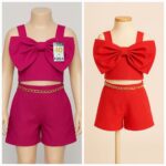 طقم بناتي كتان جيب شورت تصدير - 54 قطعة