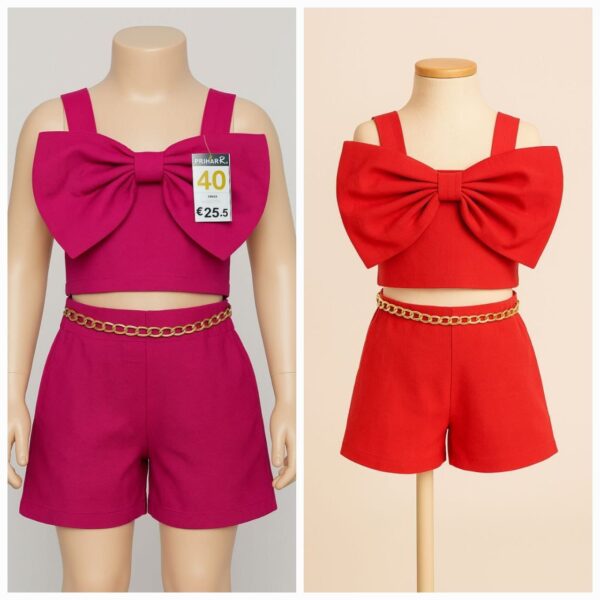 طقم بناتي كتان جيب شورت تصدير - 54 قطعة