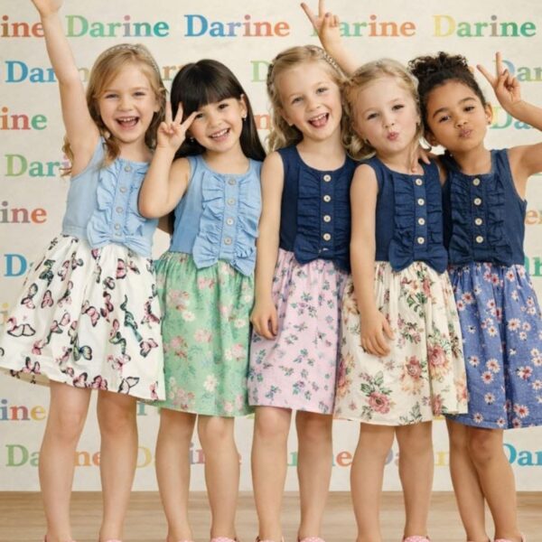 فستان بناتي جينز طبقتين تصدير – 32 قطعة