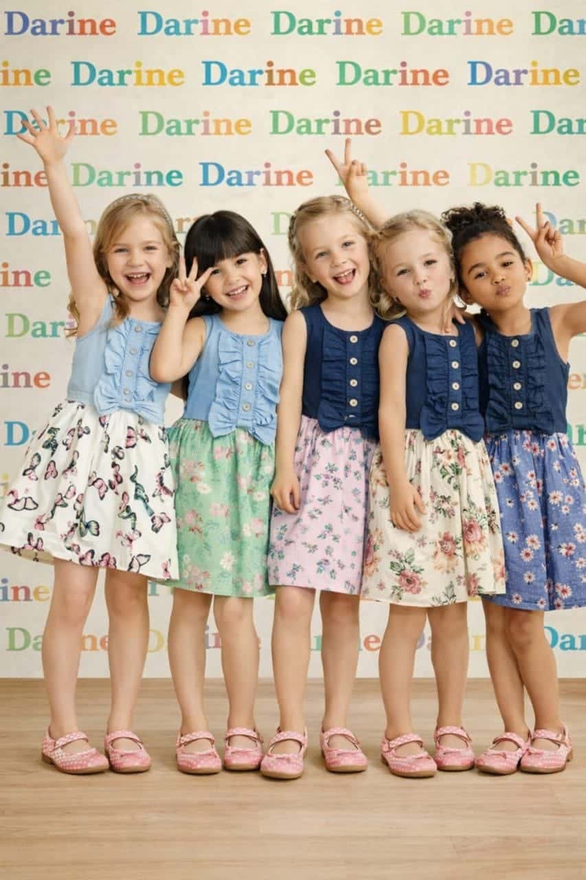 فستان بناتي جينز طبقتين تصدير – 32 قطعة فستان بناتي جينز طبقتين تصدير – 32 قطعة