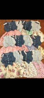 فستان بناتي جينز طبقتين تصدير – 32 قطعة