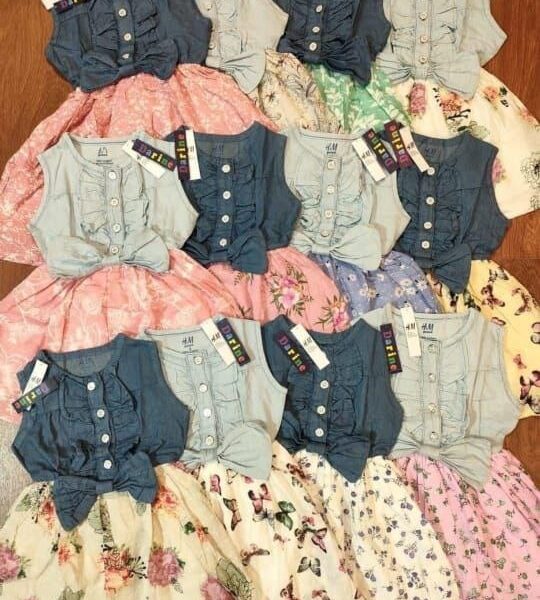 فستان بناتي جينز طبقتين تصدير – 32 قطعة