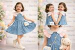 فستان أطفال جينز خفيف تصدير – 55 قطعة