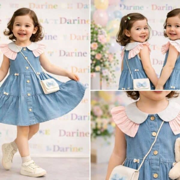 فستان أطفال جينز خفيف تصدير – 55 قطعة