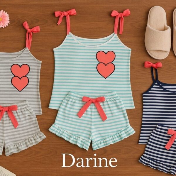 بيجامة حريمي شورت ريب تصدير – 25 قطعة