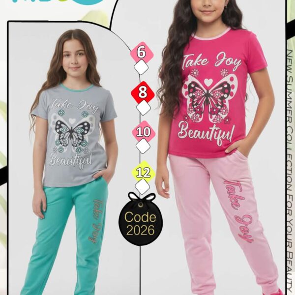بيجامة بناتي سنجل ليكرا مقاسات 6 لـ 12 – نص دستة