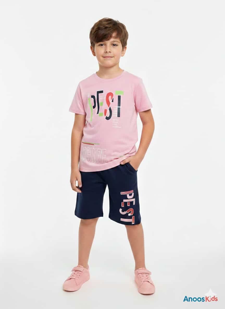 طقم ولادي – تيشيرت سنجل ليكرا × شورت سمر ميلتون نص دستة طقم ولادي – تيشيرت سنجل ليكرا × شورت سمر ميلتون نص دستة