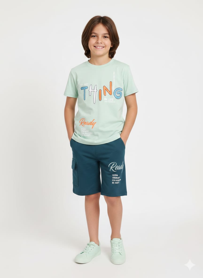 طقم ولادي لوكس – تيشيرت× شورت نص دستة طقم ولادي لوكس – تيشيرت× شورت نص دستة