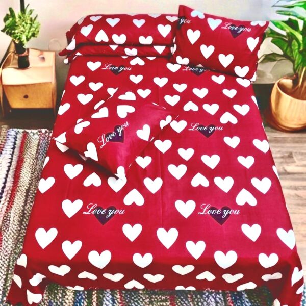 ملايات قطن كود 143 أحمر قلوب - 100 طقم