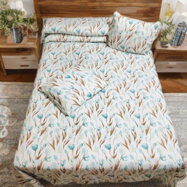 ملايات قطن كود 133 أبيض توليب لبني - 100 طقم