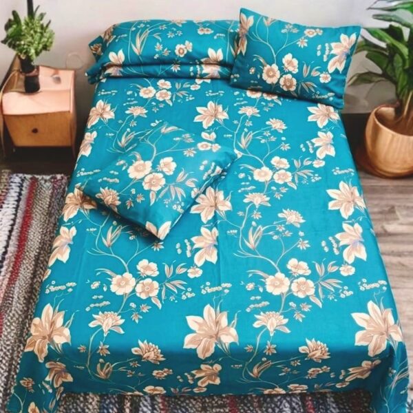 ملايات قطن كود 150 أزرق مشجر - 100 طقم