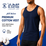 القطان فانله رجالي Cotton vest ممشط فاخر ازرق نيلي - دسته