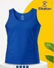 القطان فانله رجالي Cotton vest ممشط فاخر ازرق فاتح - 5 دسته