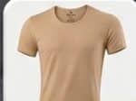 القطان فانله رجالي Crew neck T-shirt ممشط فاخر بيج - 5 دسته