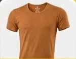 القطان فانله نص كم رجالي Crew neck T-shirt مسرح فاخر بني - 5 دسته