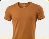 القطان فانله نص كم رجالي Crew neck T-shirt مسرح فاخر بني - 5 دسته