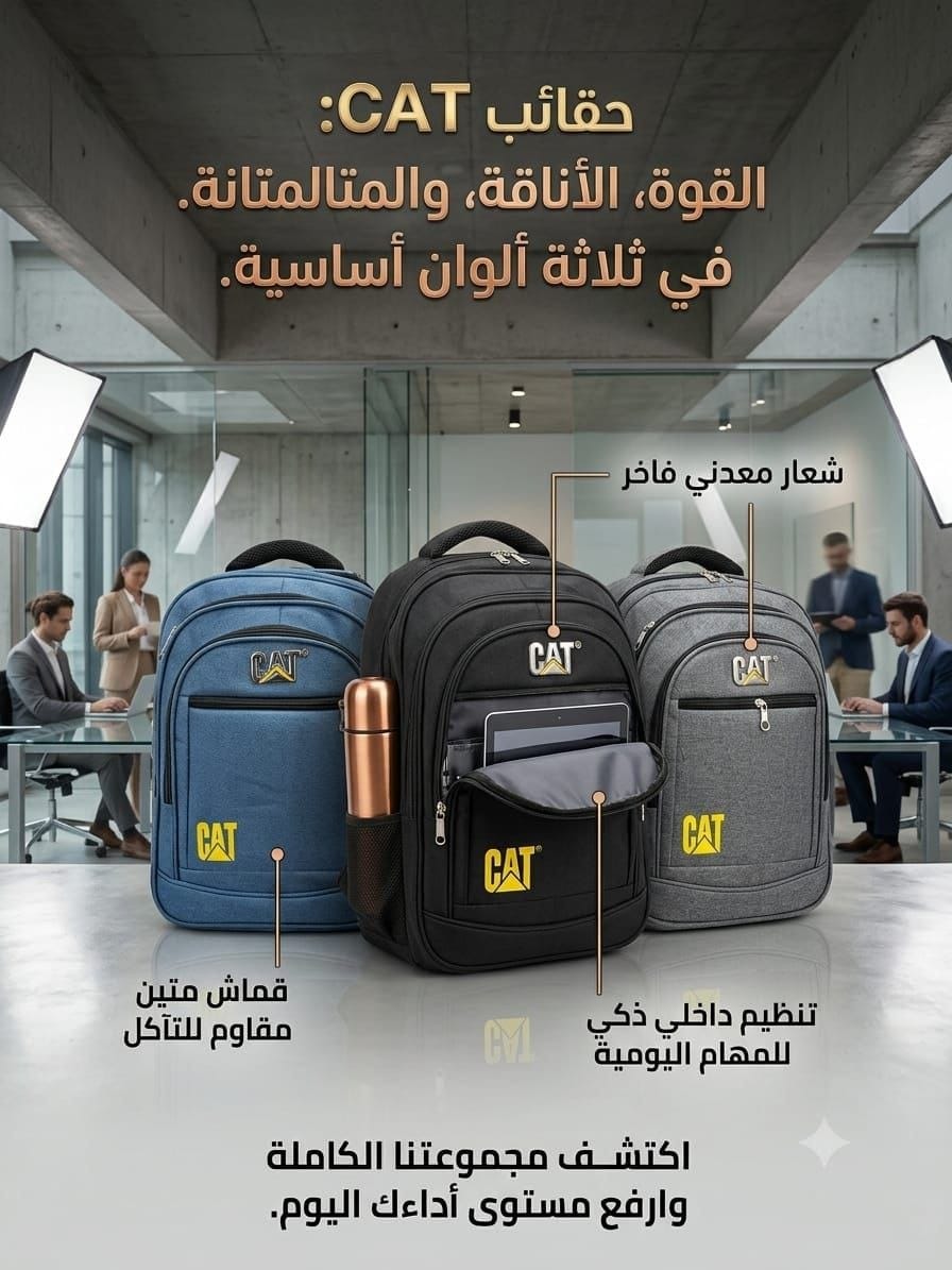 WhatsApp Image 2026-07-08 at 16.14.14 شنطة مدارس ولاب توب ماركة (Cat) مستوردة - الصورة 1