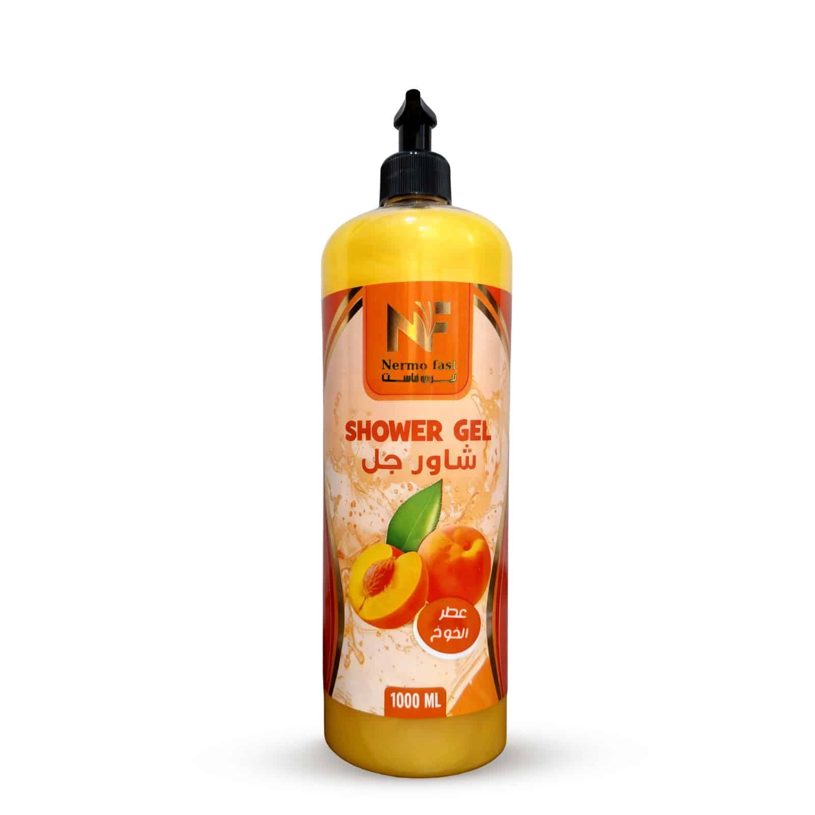 NF-011-D8B4D8A7D988D8B1-D8AED988D8AE.jpg شاور جيل بعطر الخوخ نيرمو فاست 1000 مل – كرتونة 12 عبوة - الصورة 1
